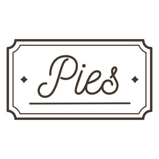 Pies label stroke PNG Design