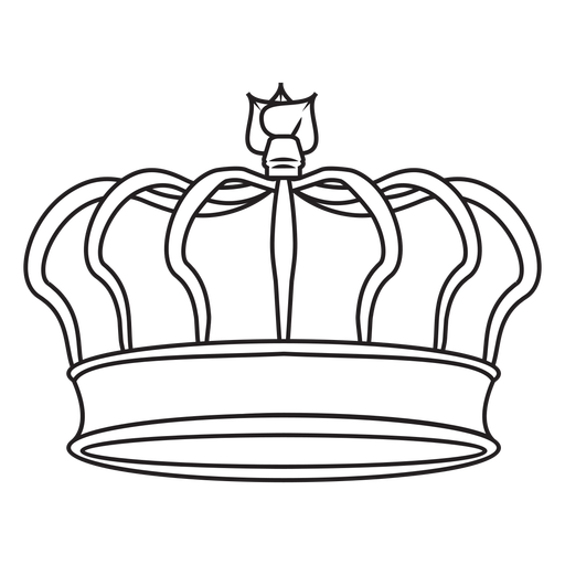 King's crown stroke  PNG Design