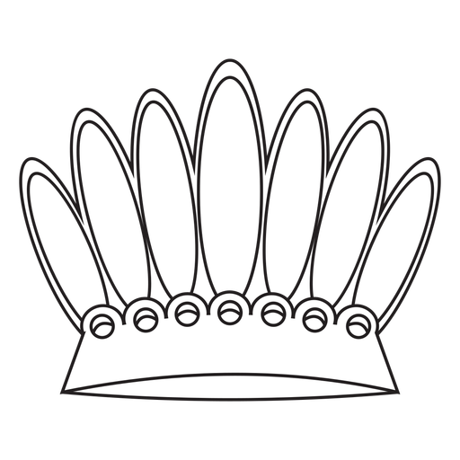 Tall king crown stroke PNG Design