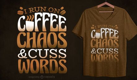 Diseño de camiseta divertida de cita de café Diseño de camiseta divertida de cita de café