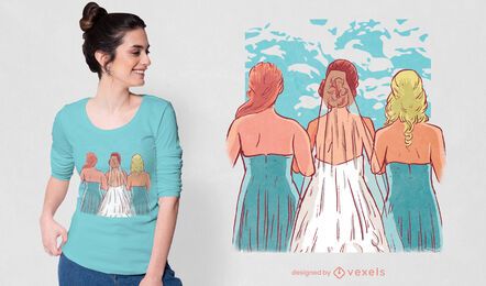 Design de camisetas para noivas e damas de honra