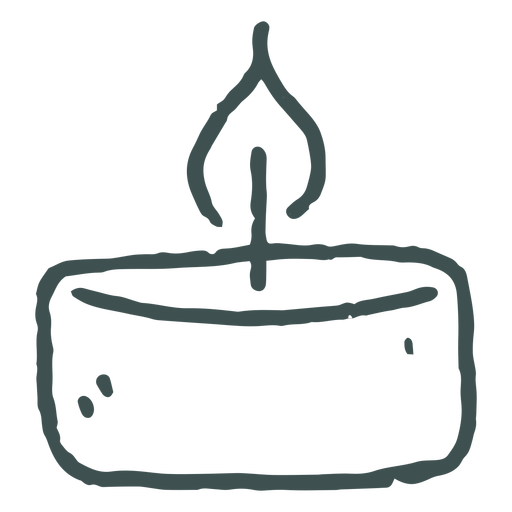 Small lit candle doodle  PNG Design