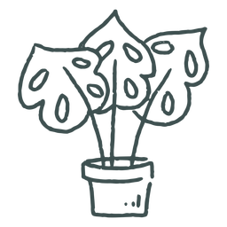 Monstera house plant doodle PNG Design