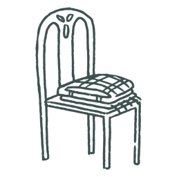Chair with folded clothes doodle PNG Design