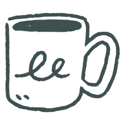Coffee and tea mug doodle Transparent PNG