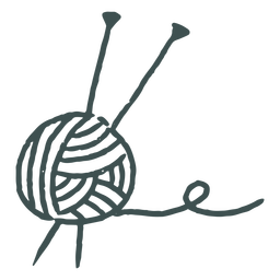 Wool ball and needle stroke PNG Design Transparent PNG