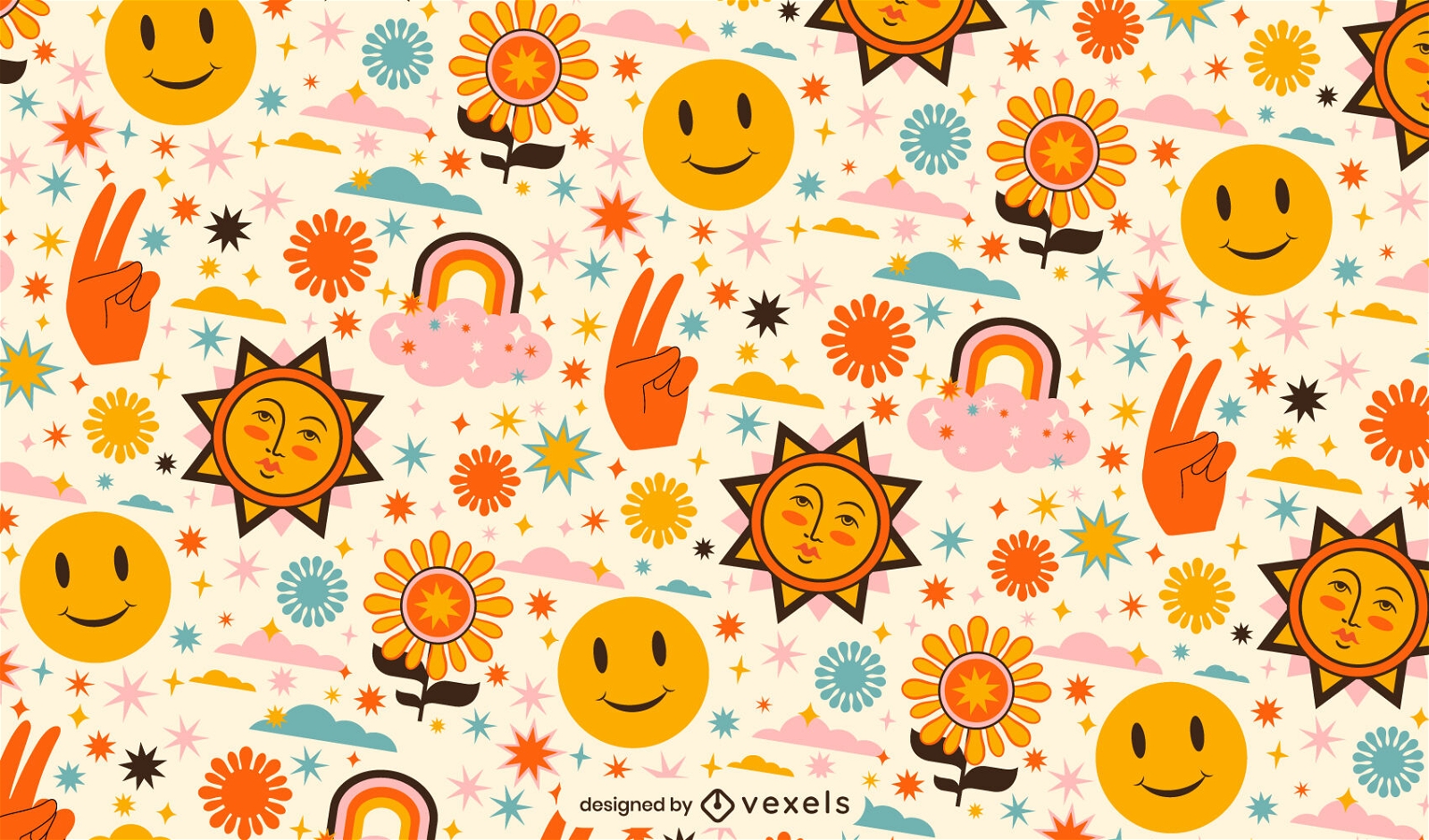 Peace day happy nature pattern design