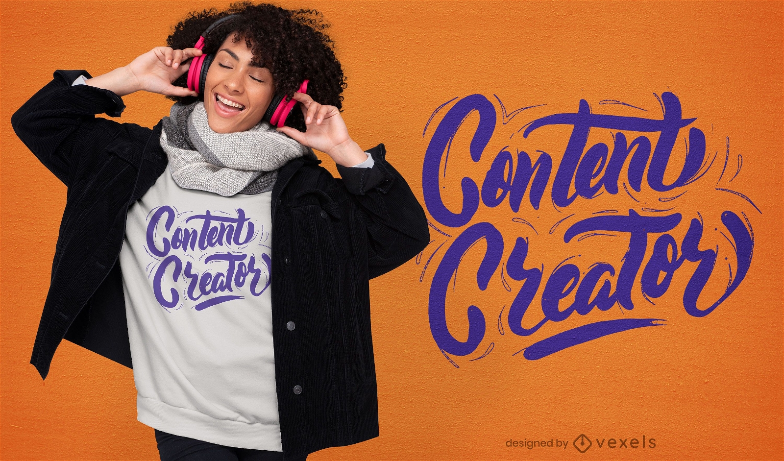Design de camisetas com letras do criador de conteúdo