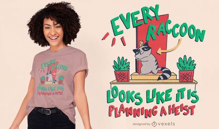 Raccoon plan funny quote t-shirt design