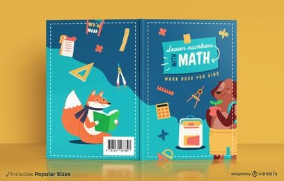 Libro de aprendizaje de matemáticas para niños con diseño de portada.