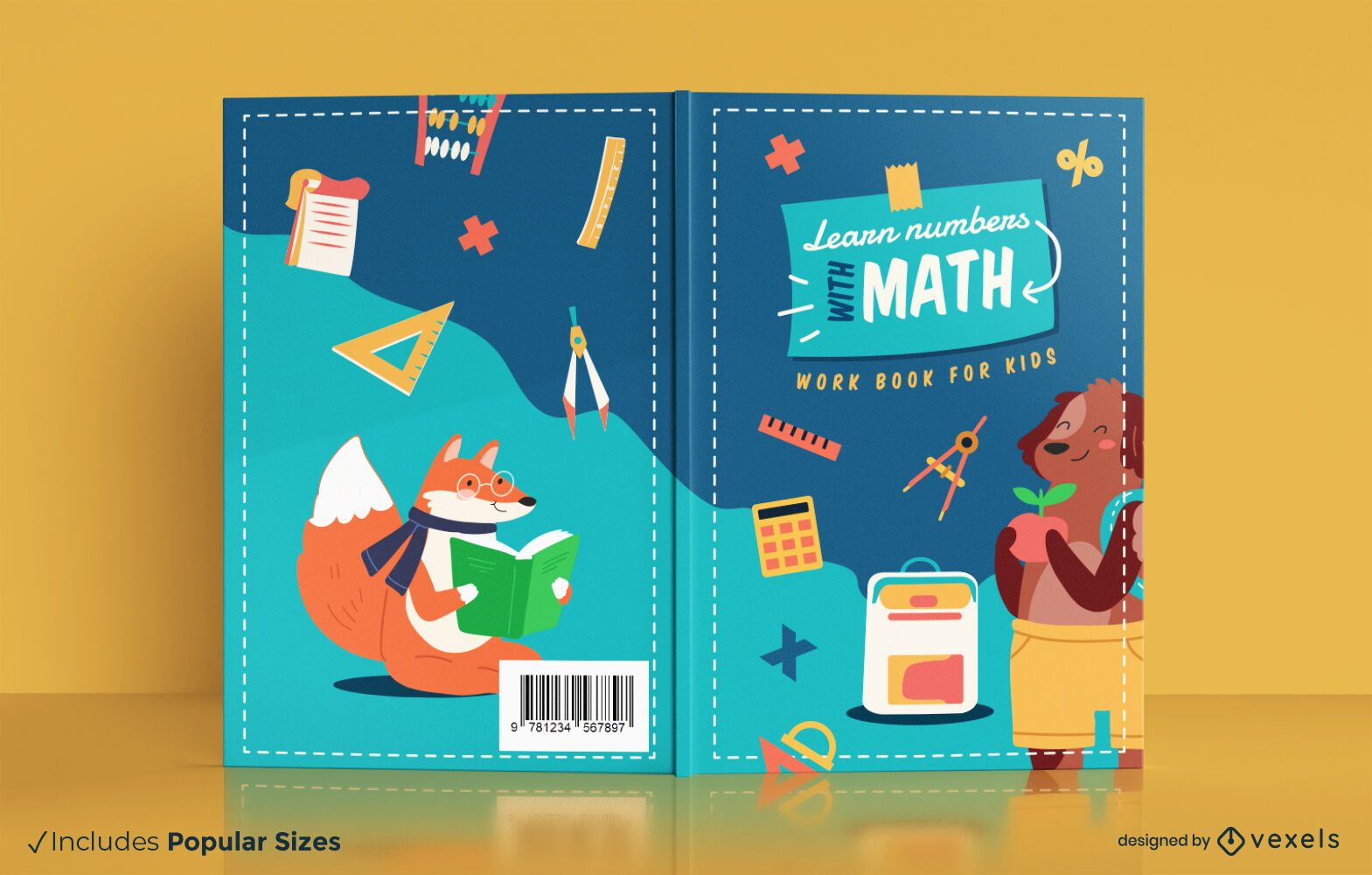 Mathe-Lernbuch für Kinder-Cover-Design