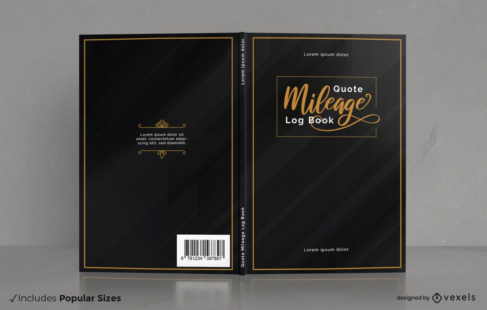 Business mileage log book cover design