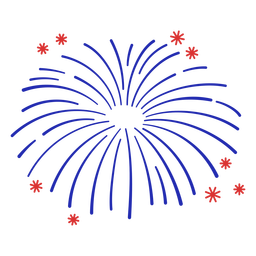 Blue Fireworks Simple Stroke PNG & SVG Design For T-Shirts