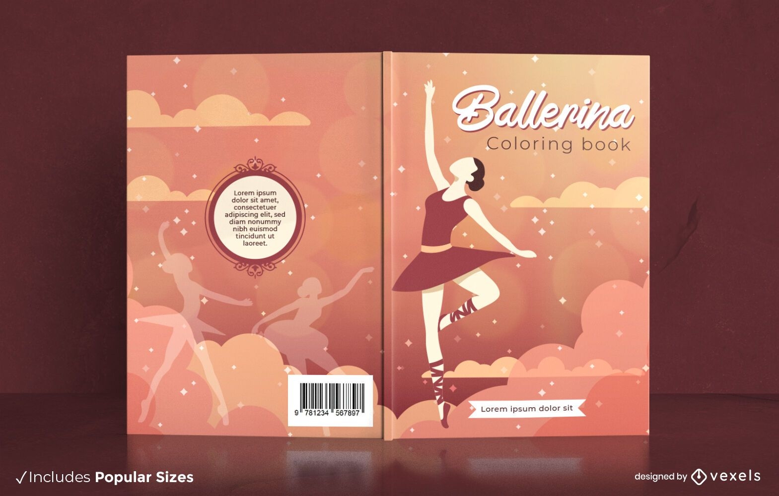 Malbuch Ballerina Tänzerin Cover-Design