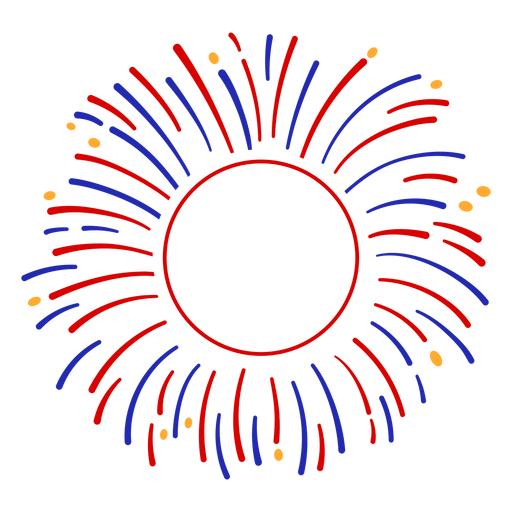 Circle of fireworks stroke editable PNG Design