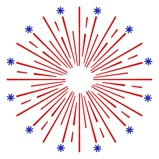 Stroke red round fireworks PNG Design