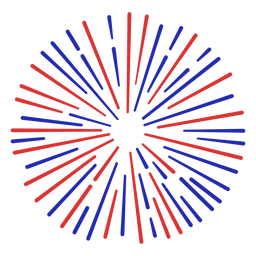 Red and blue rounded firework PNG Design