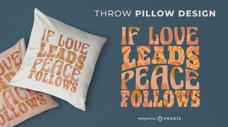 Design de travesseiro decorativo de citações para o dia da paz
