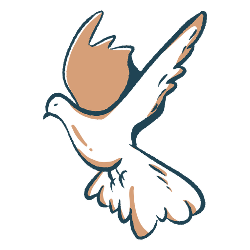 White dove bird doodle PNG Design