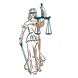Justice woman with scale color stroke PNG Design Transparent PNG