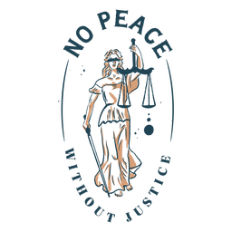 No hay paz sin justicia citar trazo de color Diseño PNG