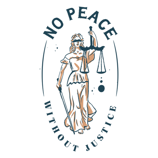 Kein Frieden ohne Gerechtigkeit Zitat Farbstrich PNG-Design