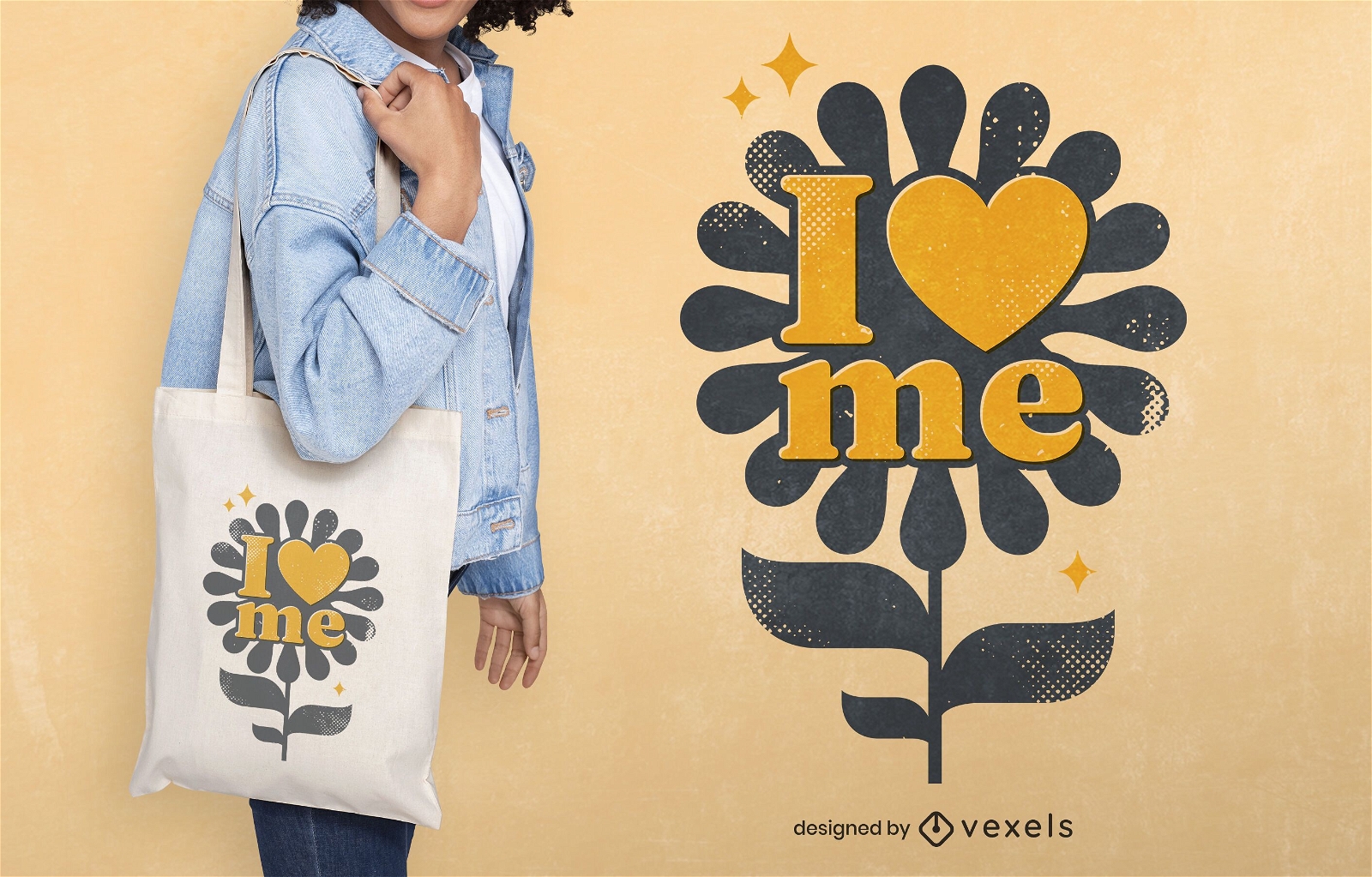 Peace day love flower tote bag design