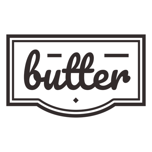 Butter text stroke label PNG Design