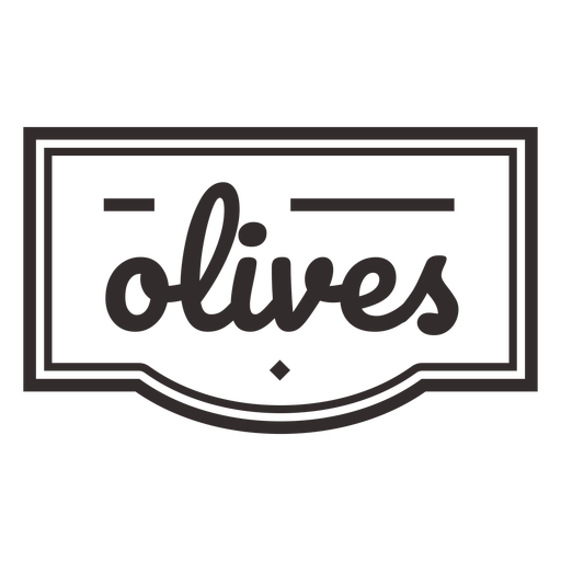 Olives text lettering label stroke
