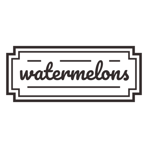 Watermelons text lettering label stroke
