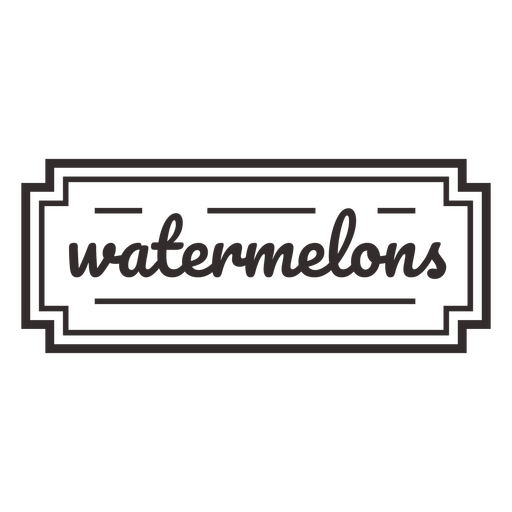 Watermelons text lettering label stroke PNG Design