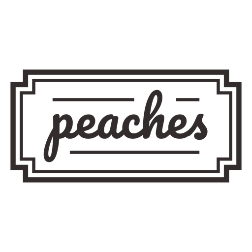 Peaches text lettering label stroke PNG Design