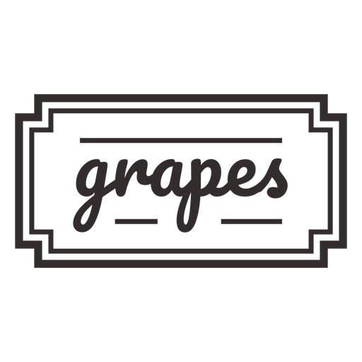 Grapes text lettering label stroke