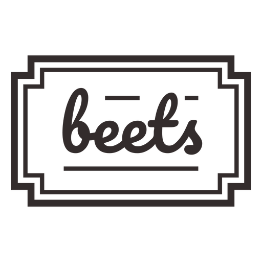 Beets text lettering label stroke