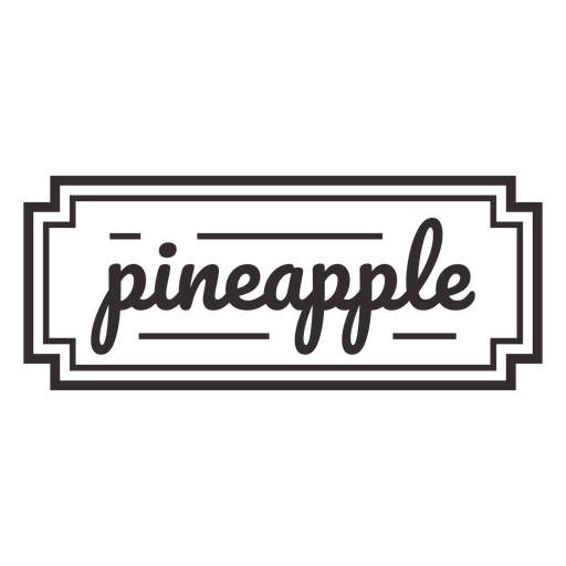 Pineapple text lettering label stroke