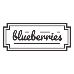 Blueberries text lettering label stroke PNG Design