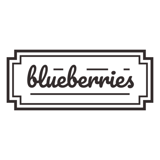 Blueberries text lettering label stroke