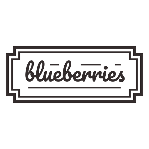 Blueberries text lettering label stroke PNG Design