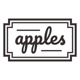 Apples Text Lettering Label Stroke PNG & SVG Design For T-Shirts