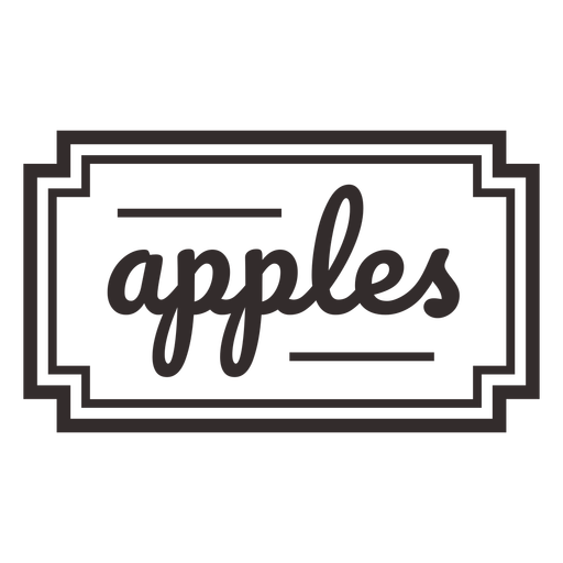 Apples text lettering label stroke PNG Design