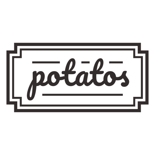 Potatos stroke text label