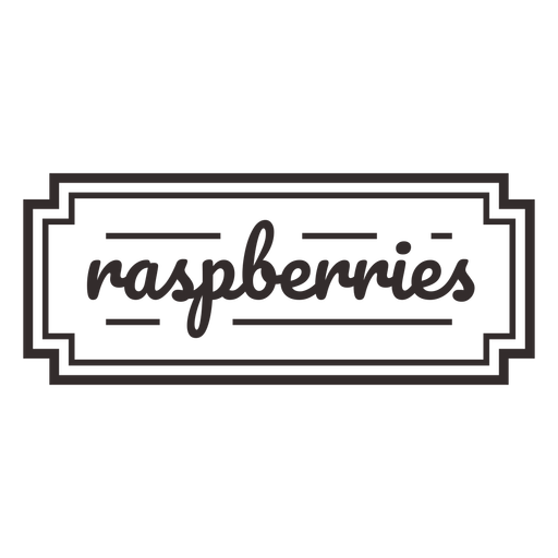 Raspberries stroke text label