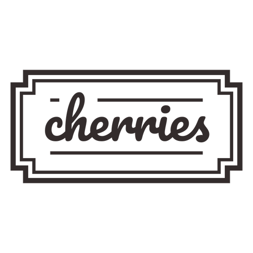 Cherries stroke text label