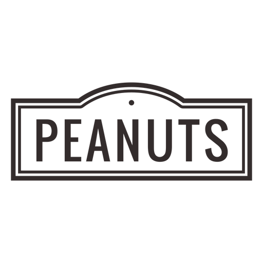 Peanuts text label stroke PNG Design