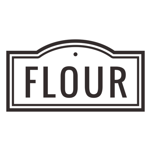 Flour text label stroke