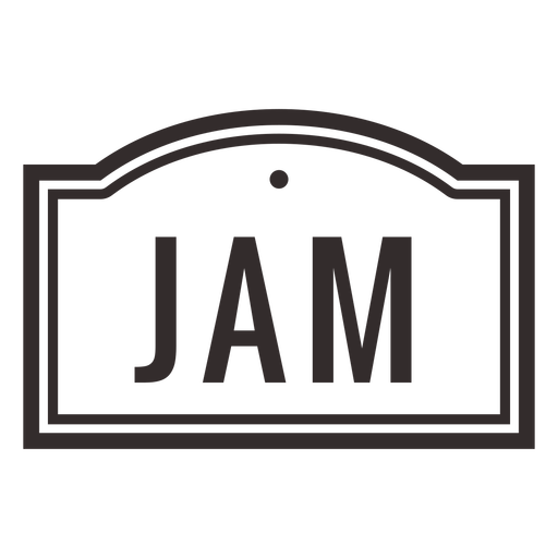 Jam text label stroke PNG Design