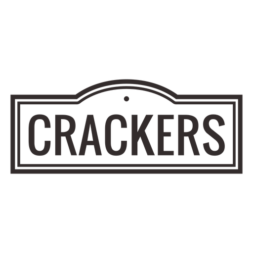 Crackers text label stroke PNG Design