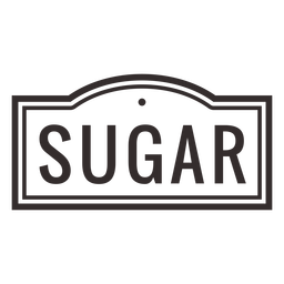 Sugar text label stroke PNG Design