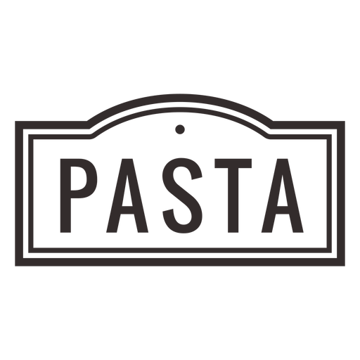Pasta text label stroke