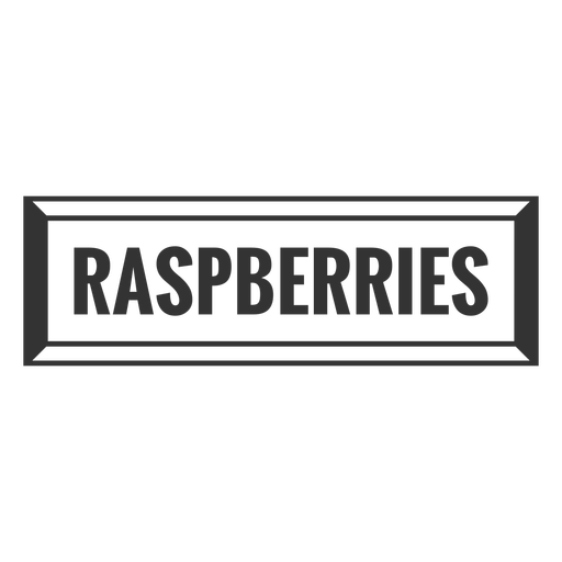 Raspberries text label filled stroke PNG Design